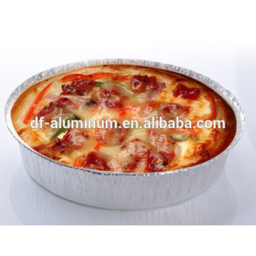 Bandeja de pizza desechable de color aluminio de aluminio de calidad alimentaria